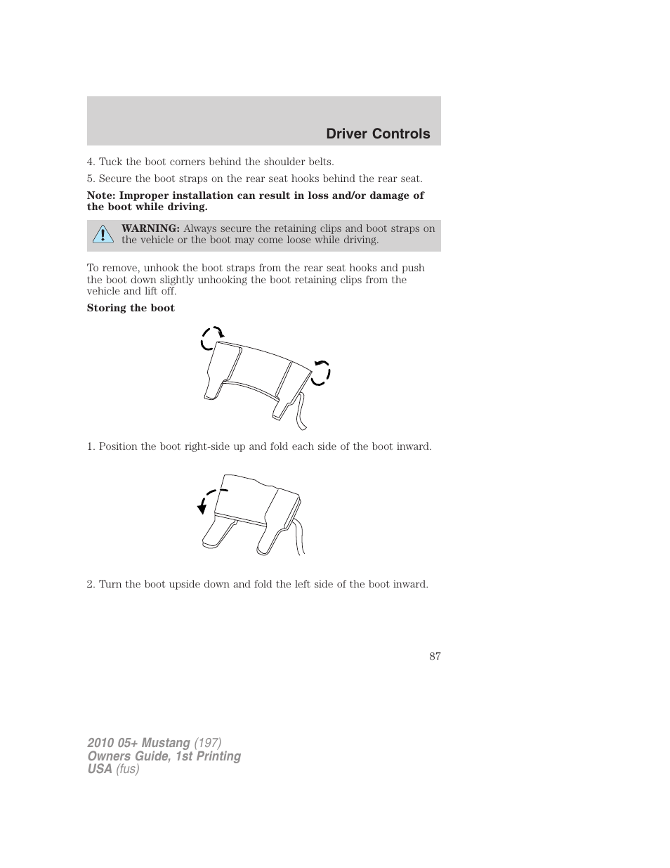 Driver controls | FORD 2010 Mustang v.1 User Manual | Page 87 / 318