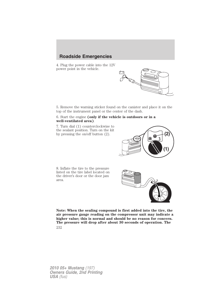 Roadside emergencies | FORD 2010 Mustang v.2 User Manual | Page 232 / 314