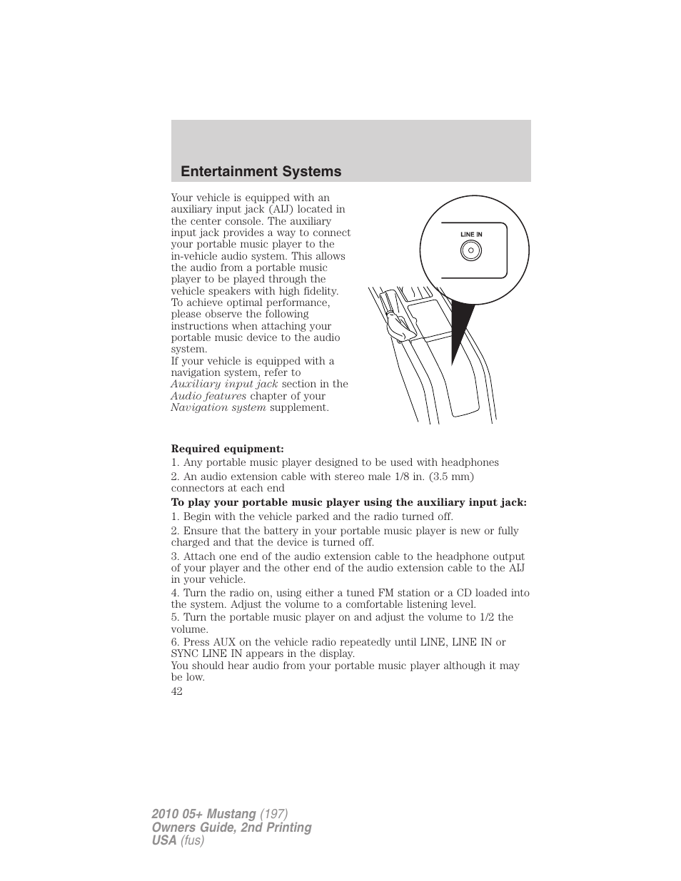 FORD 2010 Mustang v.2 User Manual | Page 42 / 314