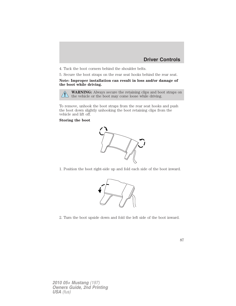 Driver controls | FORD 2010 Mustang v.2 User Manual | Page 87 / 314