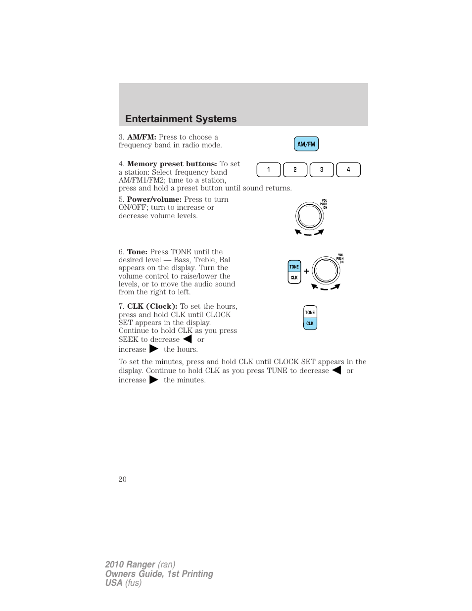 Entertainment systems | FORD 2010 Ranger v.1 User Manual | Page 20 / 286