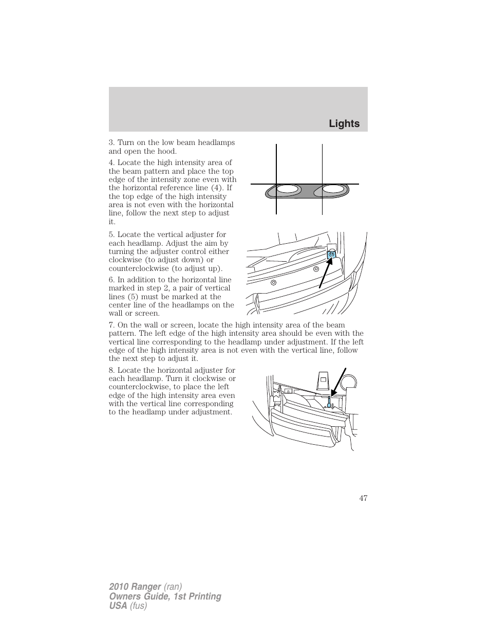 Lights | FORD 2010 Ranger v.1 User Manual | Page 47 / 286