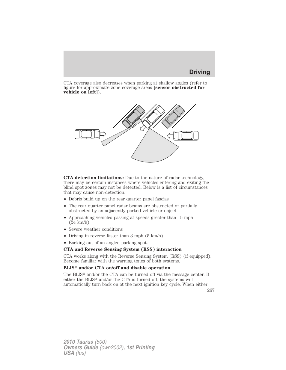 Driving | FORD 2010 Taurus v.1 User Manual | Page 267 / 378