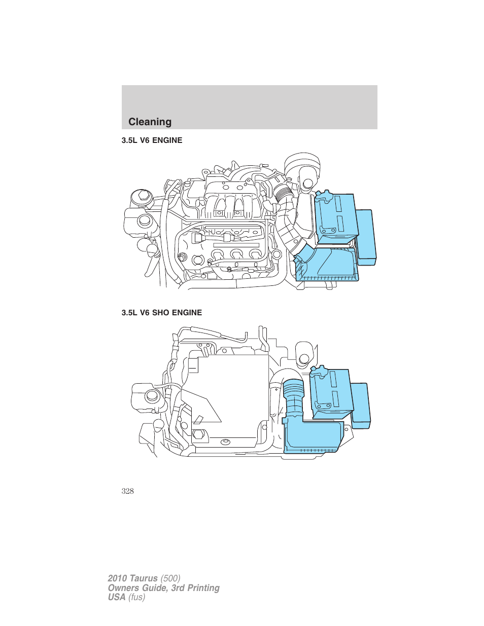 5l v6 engine, 5l v6 sho engine | FORD 2010 Taurus v.3 User Manual | Page 328 / 388