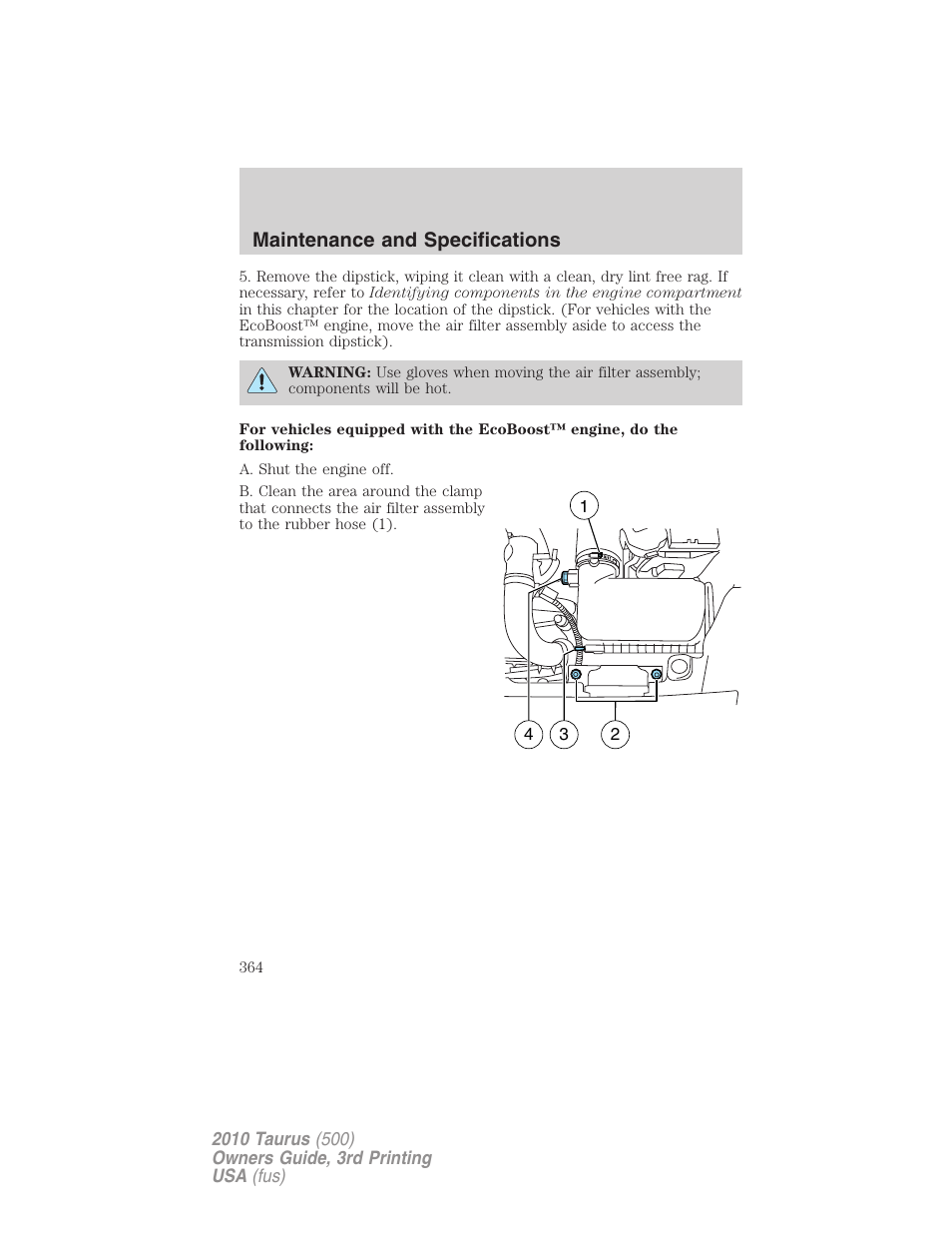 Maintenance and specifications | FORD 2010 Taurus v.3 User Manual | Page 364 / 388