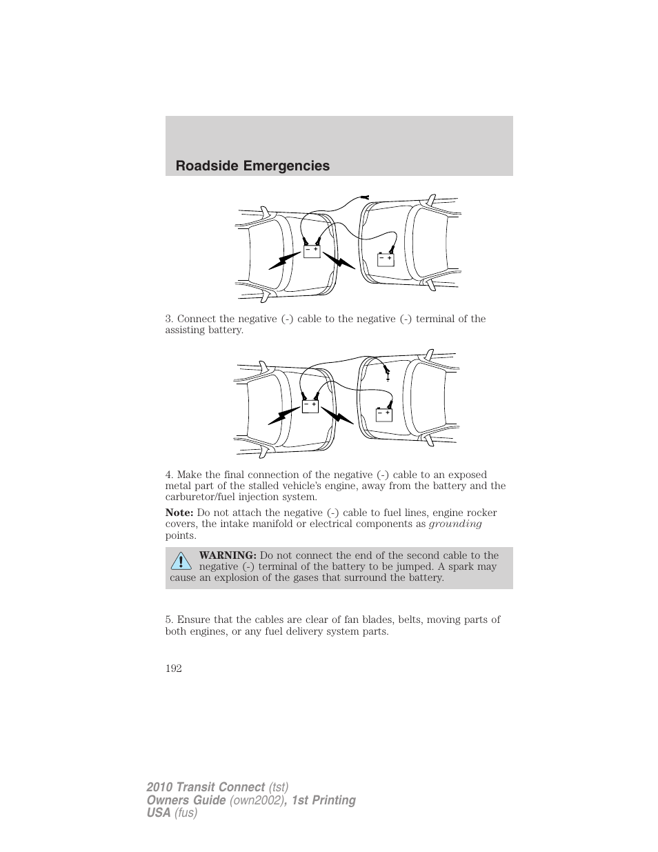 Roadside emergencies | FORD 2010 Transit Connect v.1 User Manual | Page 192 / 259