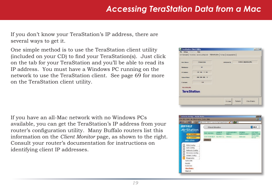 Accessing terastation data from a mac | Buffalo Technology TeraStation HS-DTGL/R5 User Manual | Page 19 / 84