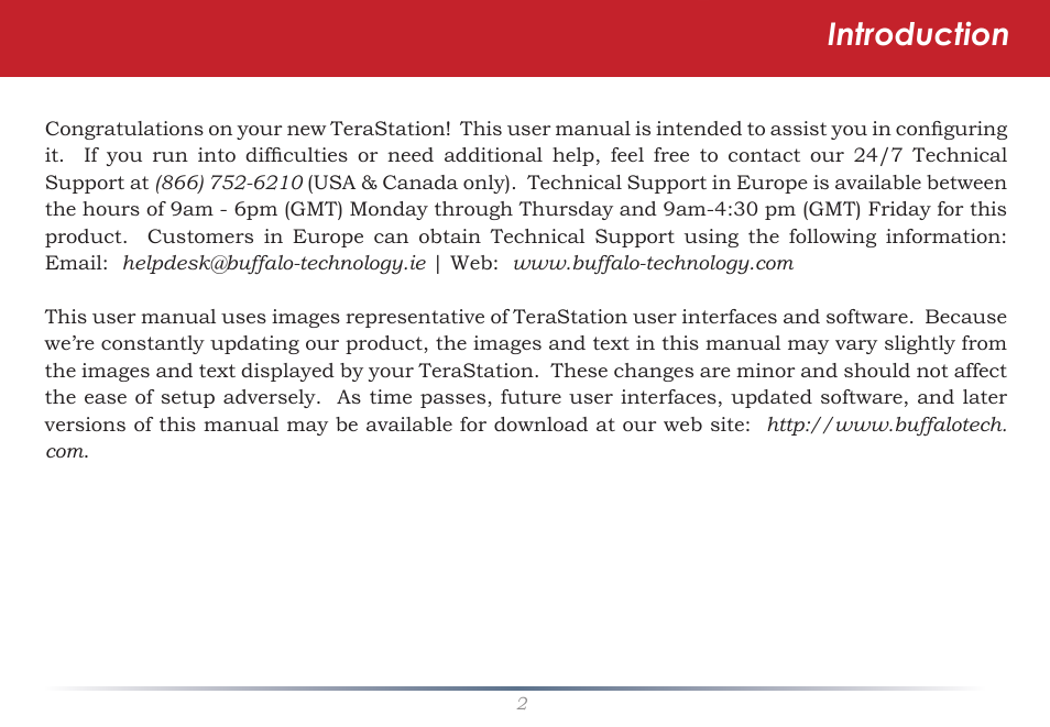 Introduction | Buffalo Technology TeraStation HS-DTGL/R5 User Manual | Page 2 / 84