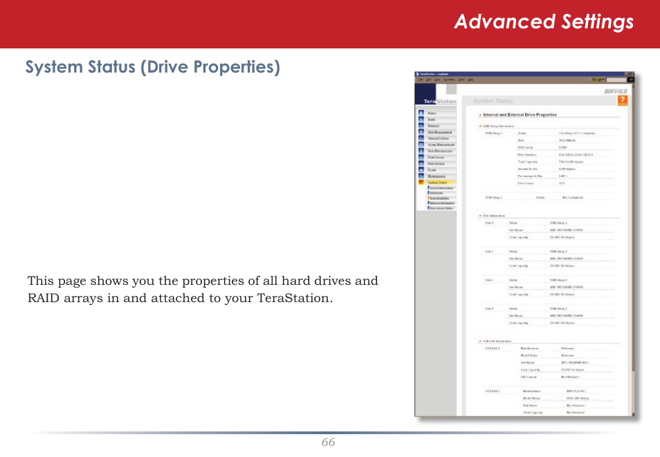 Advanced settings | Buffalo Technology TeraStation HS-DTGL/R5 User Manual | Page 66 / 84