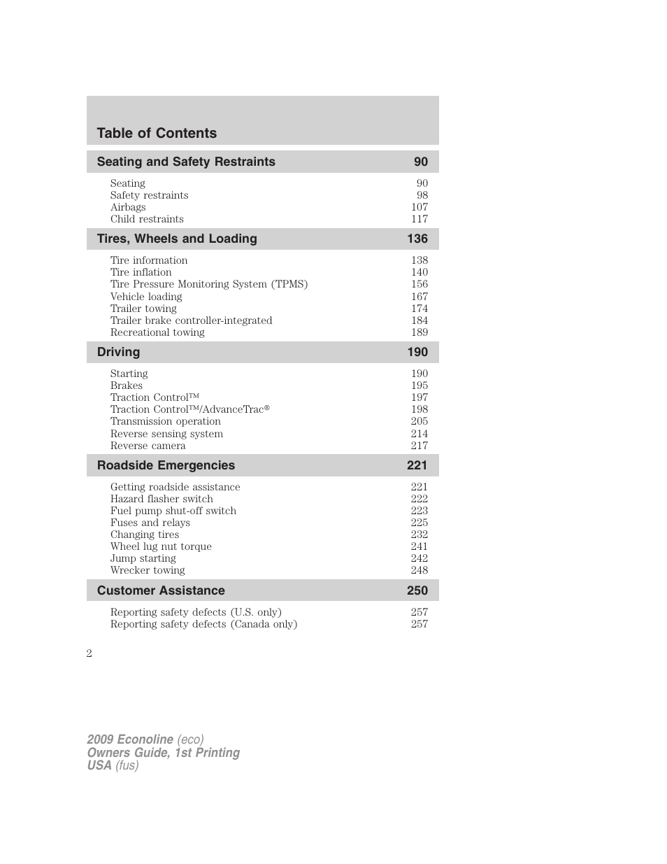 FORD 2009 E-450 v.1 User Manual | Page 2 / 321