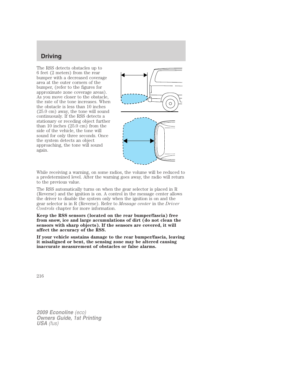 Driving | FORD 2009 E-450 v.1 User Manual | Page 216 / 321