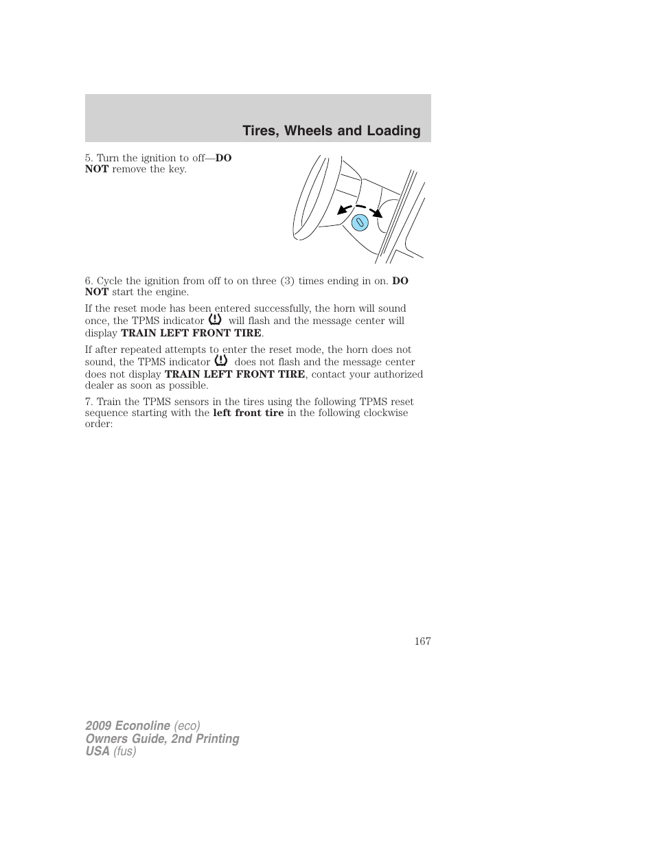 Tires, wheels and loading | FORD 2009 E-450 v.2 User Manual | Page 167 / 320