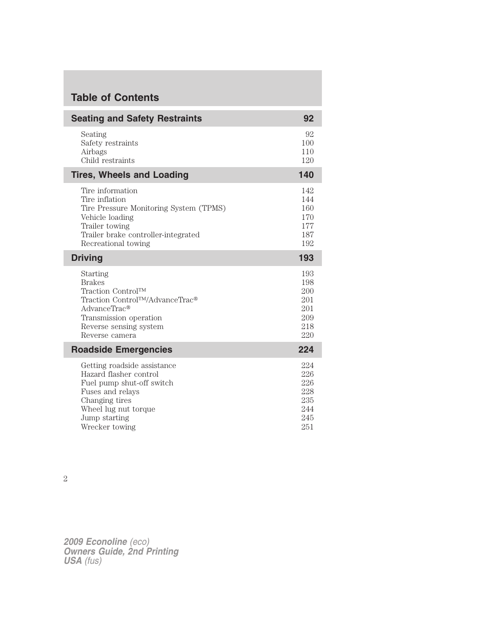 FORD 2009 E-450 v.2 User Manual | Page 2 / 320