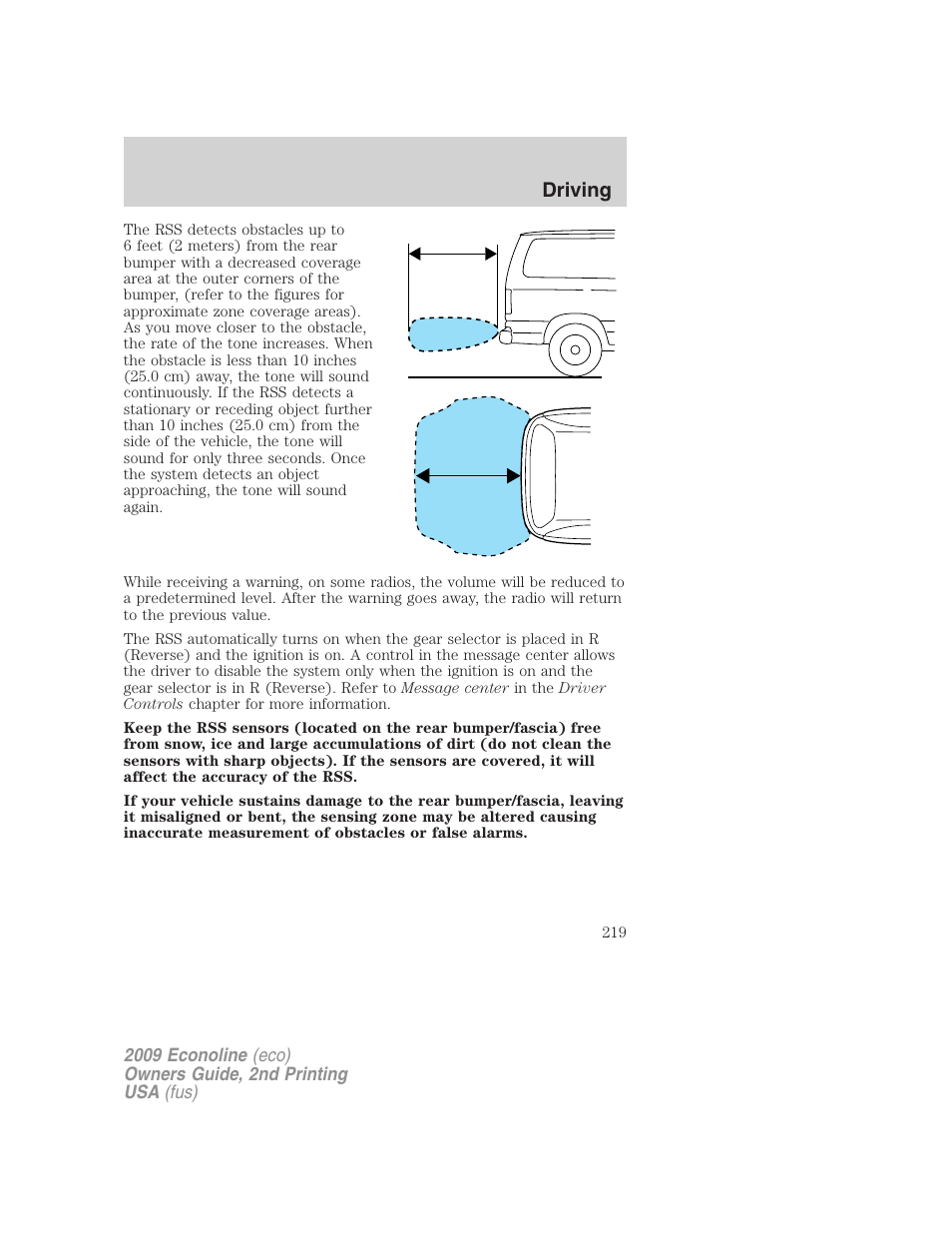 Driving | FORD 2009 E-450 v.2 User Manual | Page 219 / 320