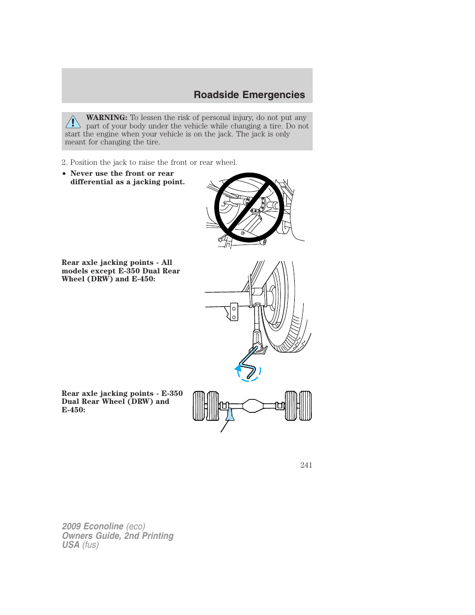 Roadside emergencies | FORD 2009 E-450 v.2 User Manual | Page 241 / 320