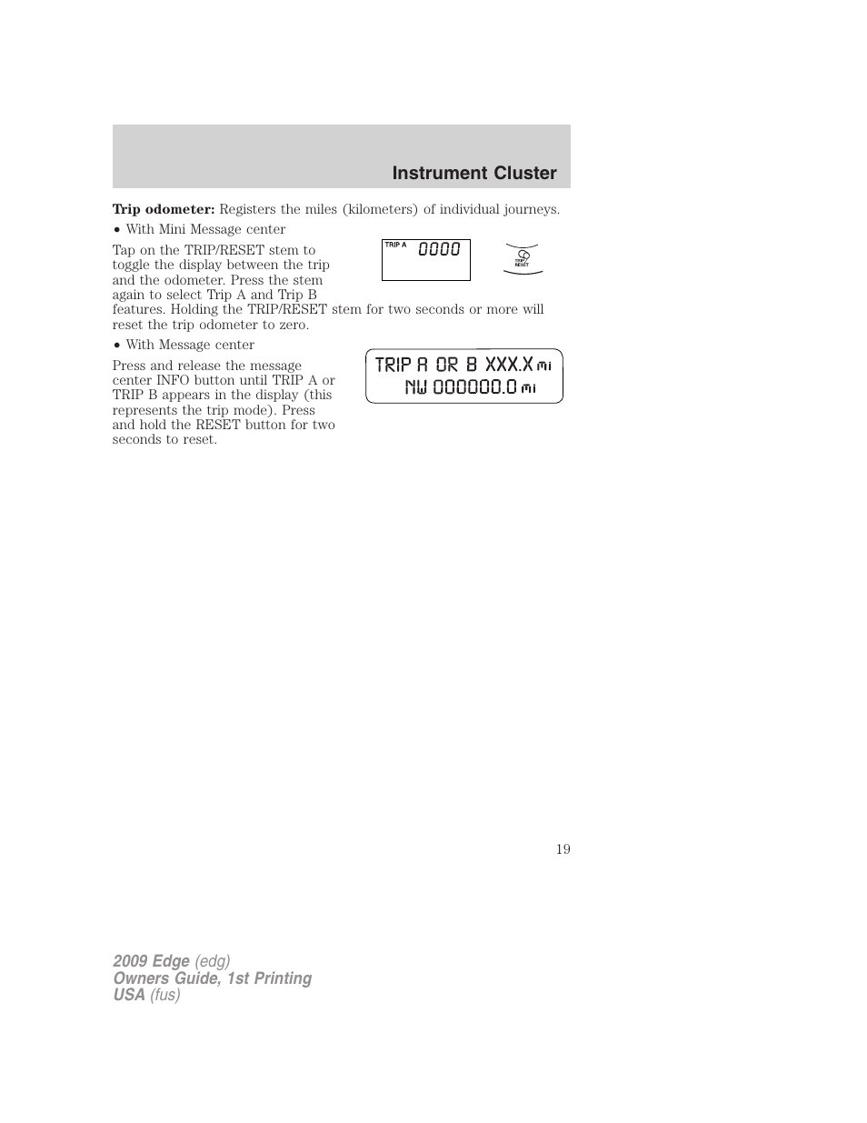 FORD 2009 Edge v.1 User Manual | Page 19 / 320