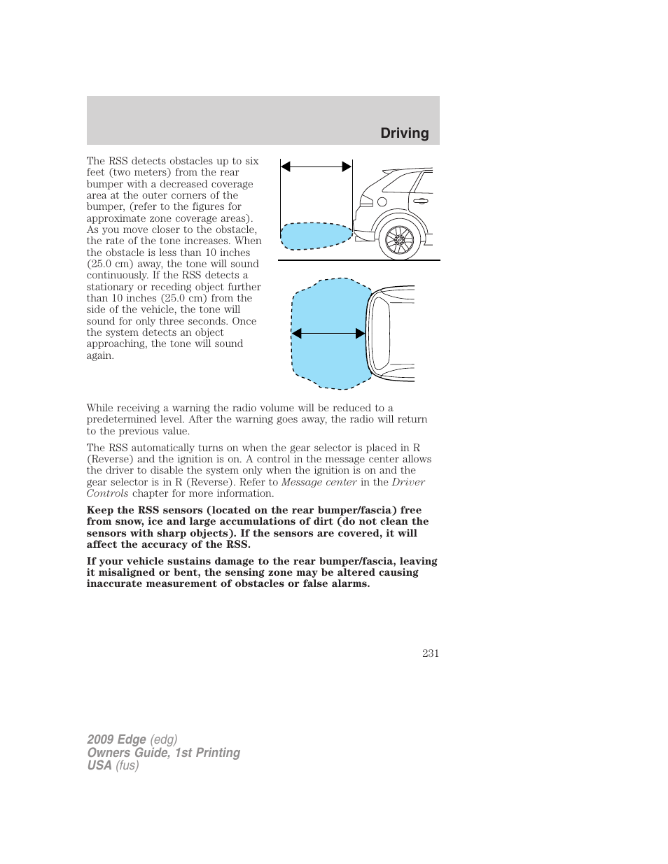 Driving | FORD 2009 Edge v.1 User Manual | Page 231 / 320