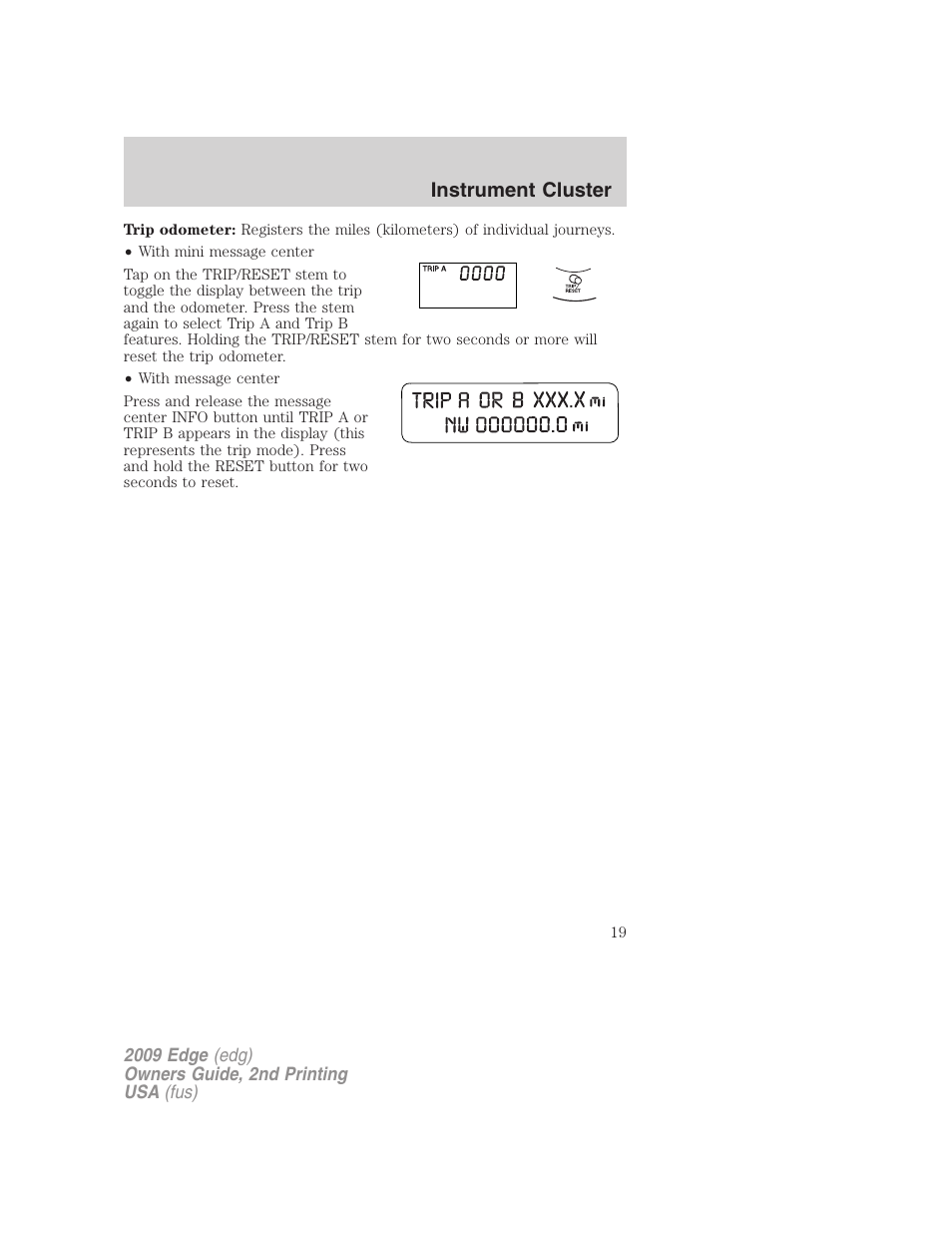 FORD 2009 Edge v.2 User Manual | Page 19 / 326