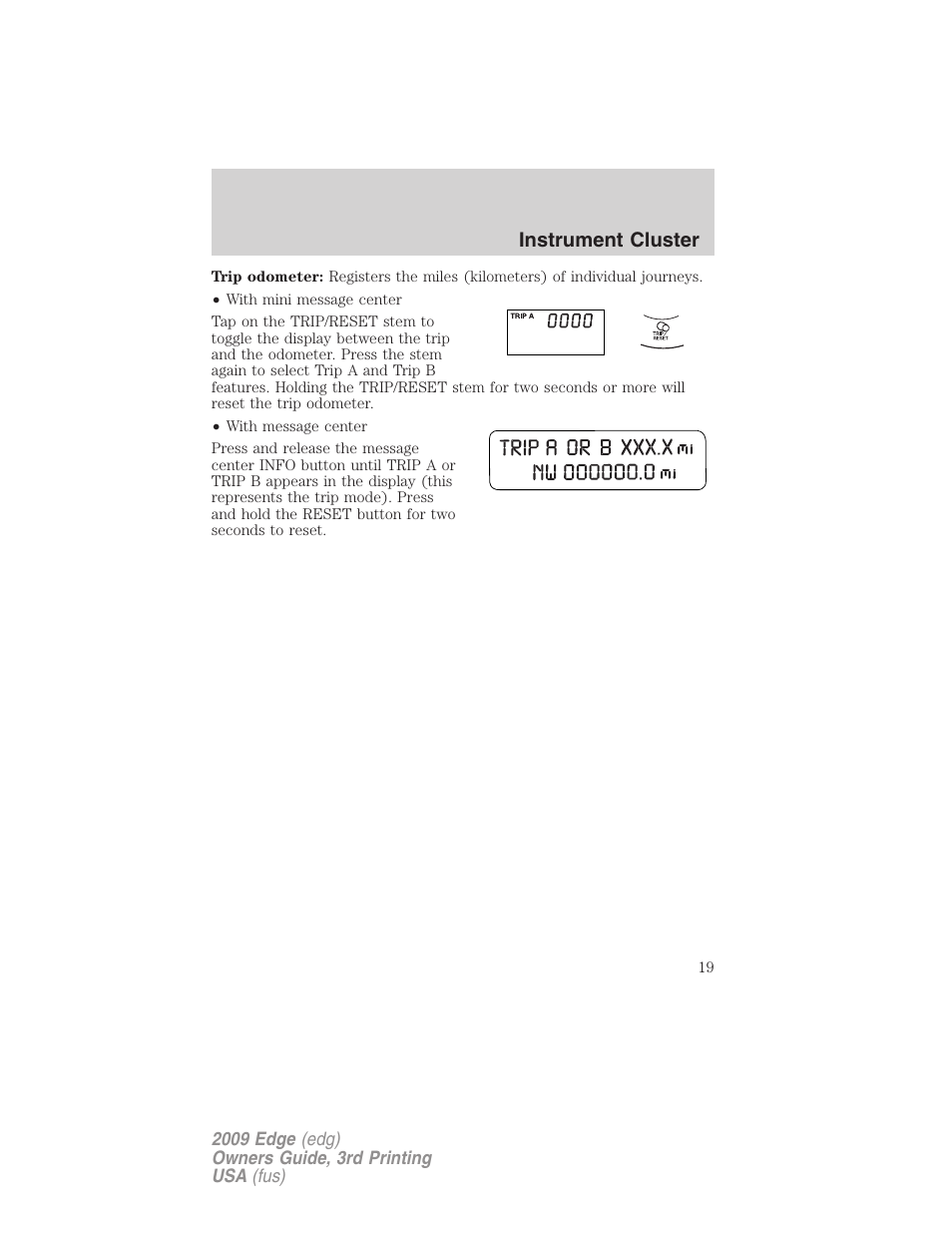 FORD 2009 Edge v.3 User Manual | Page 19 / 324