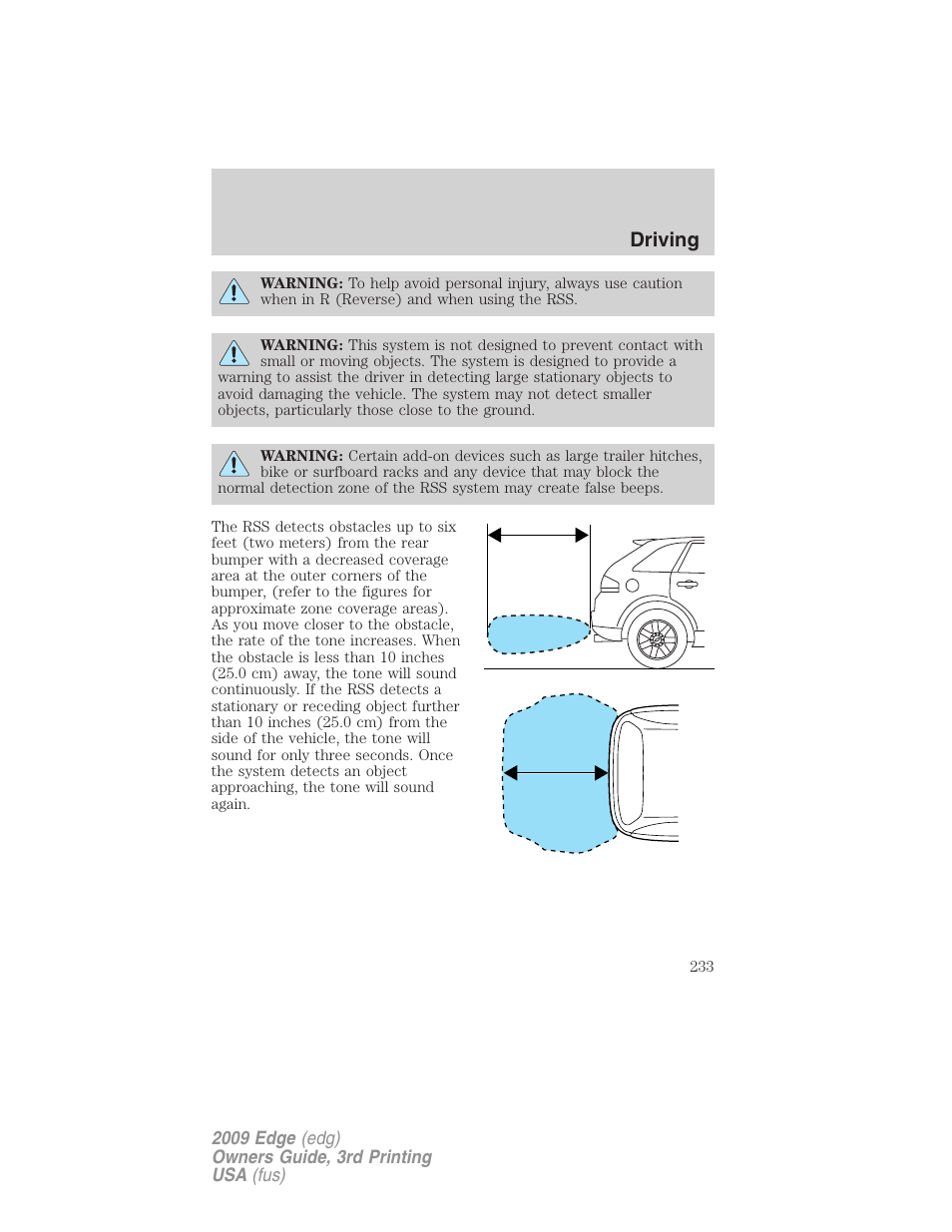Driving | FORD 2009 Edge v.3 User Manual | Page 233 / 324