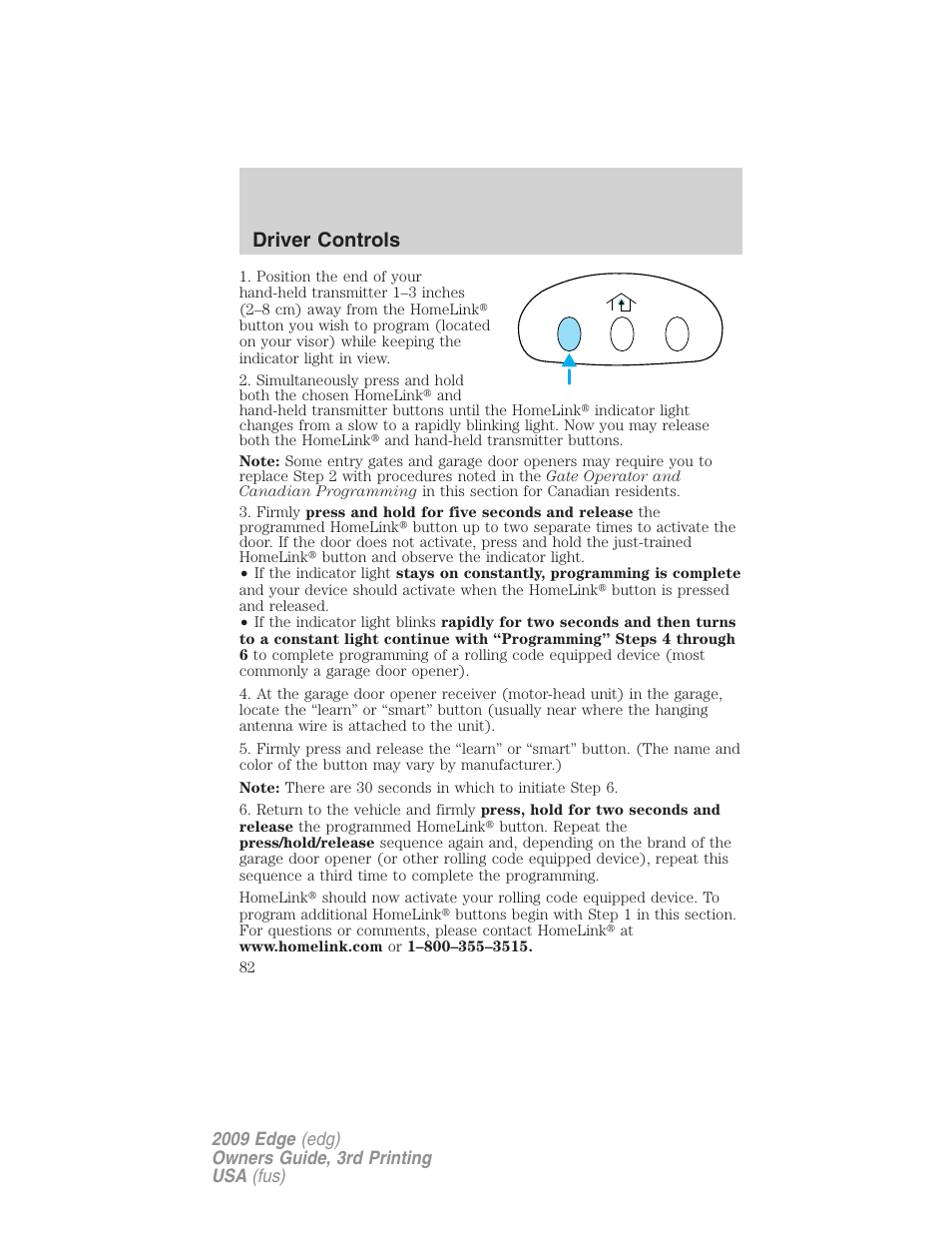 Driver controls | FORD 2009 Edge v.3 User Manual | Page 82 / 324
