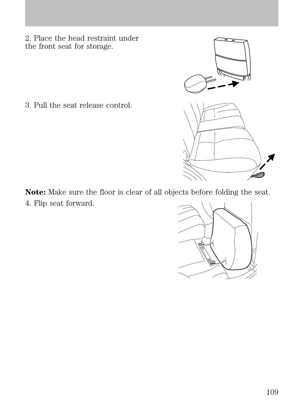 Seating and safety restraints | FORD 2009 Escape v.1 User Manual | Page 109 / 318