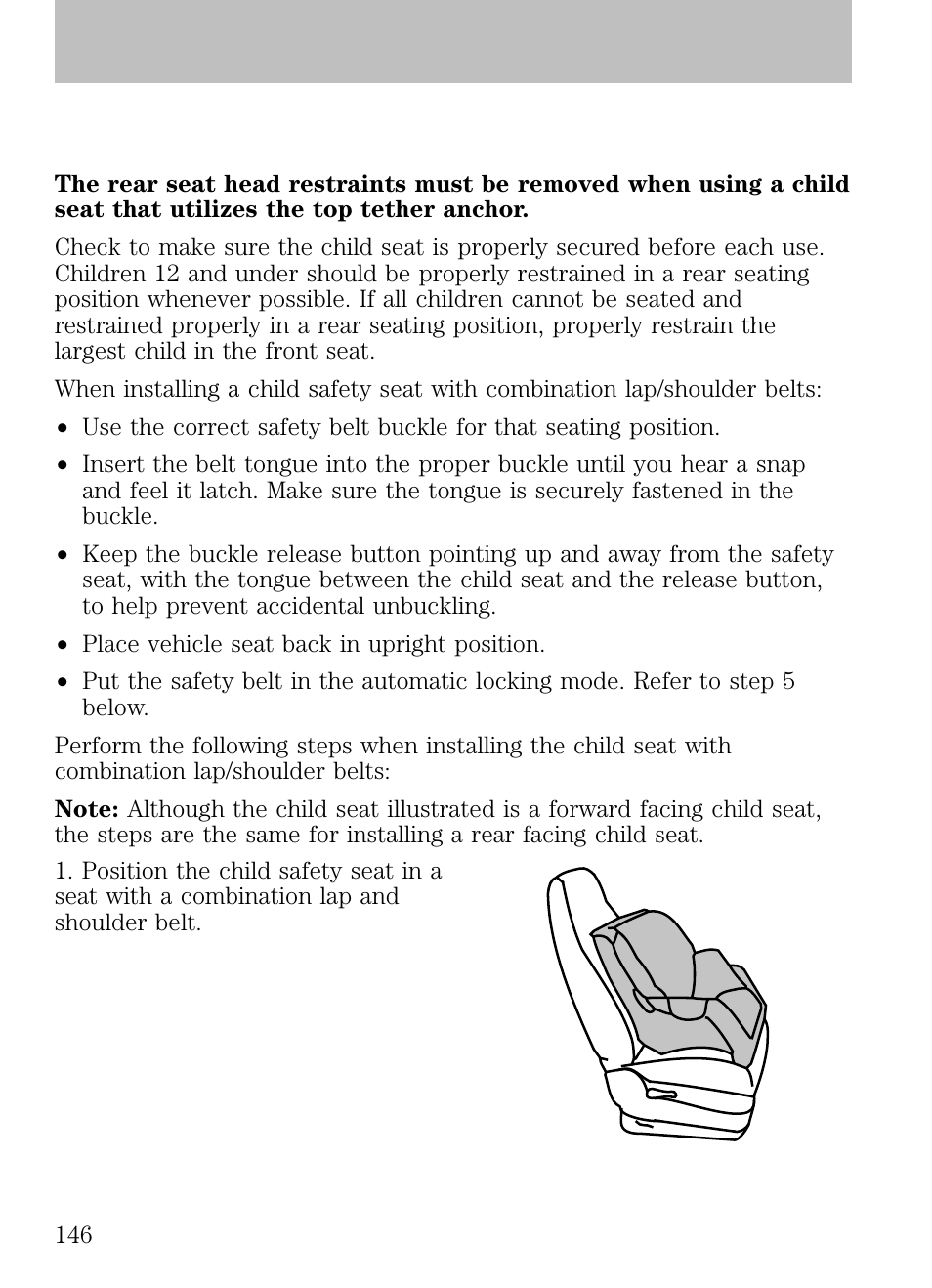 Seating and safety restraints | FORD 2009 Escape v.1 User Manual | Page 146 / 318