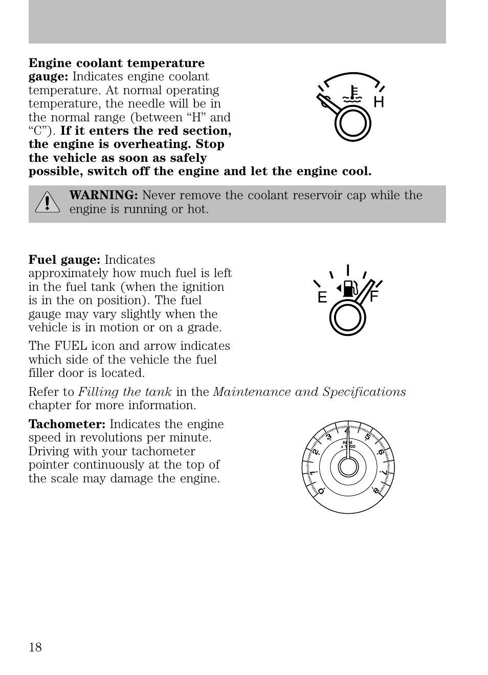 Instrument cluster | FORD 2009 Escape v.1 User Manual | Page 18 / 318