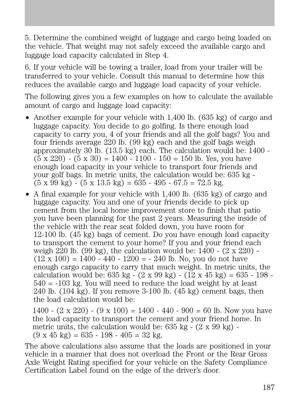 Tires, wheels and loading | FORD 2009 Escape v.1 User Manual | Page 187 / 318