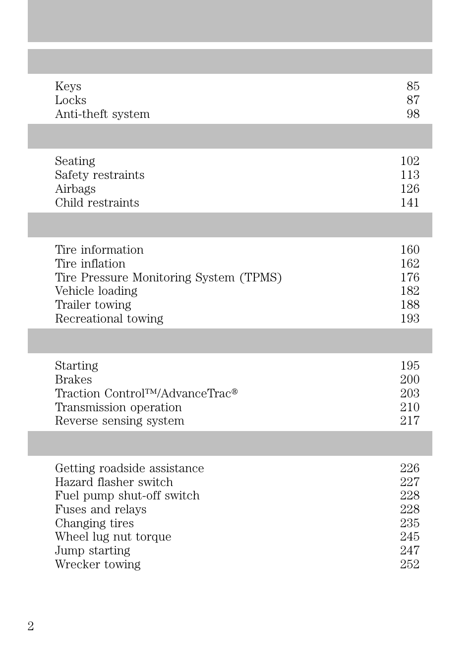 FORD 2009 Escape v.1 User Manual | Page 2 / 318