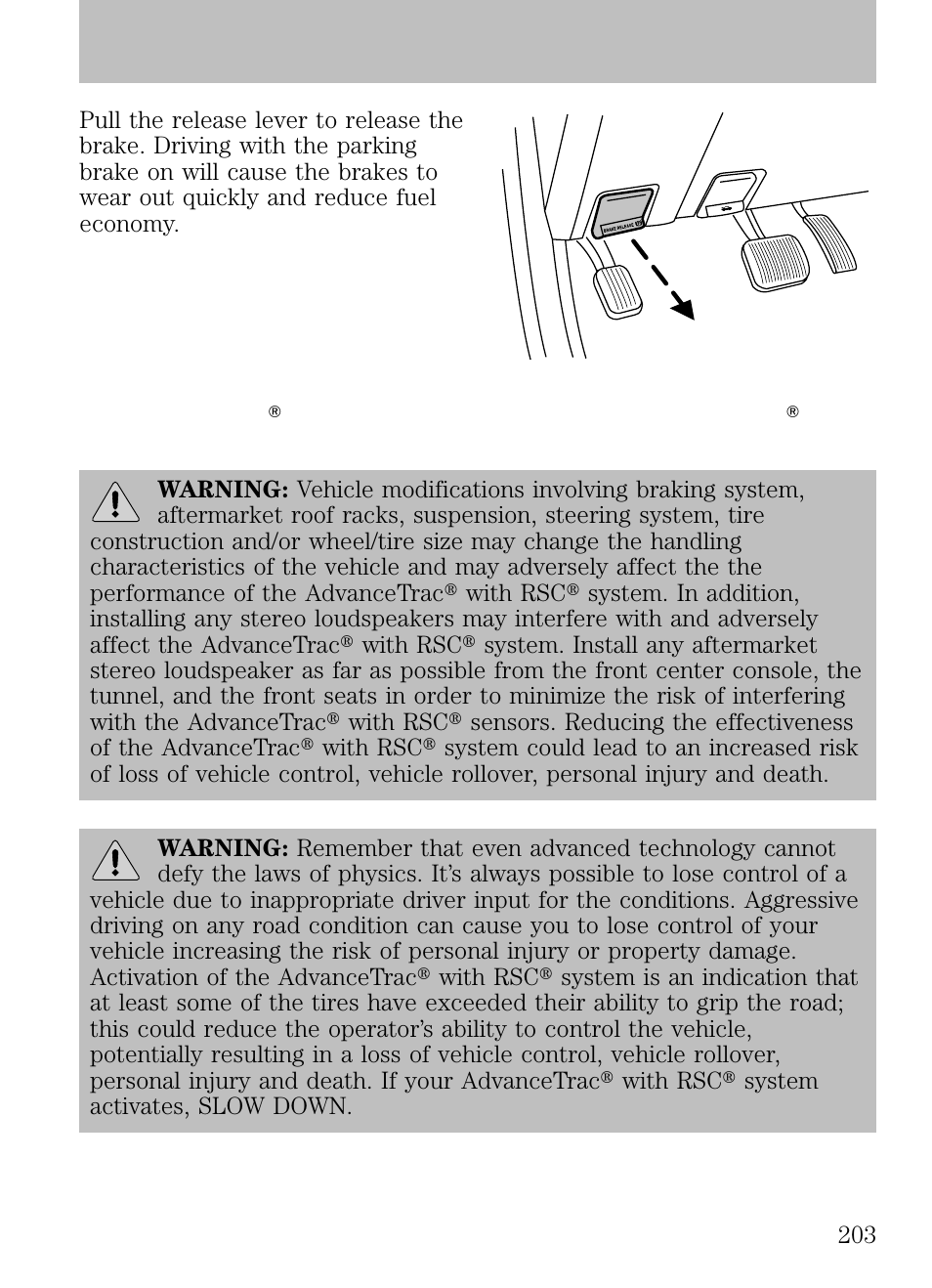 Driving | FORD 2009 Escape v.1 User Manual | Page 203 / 318