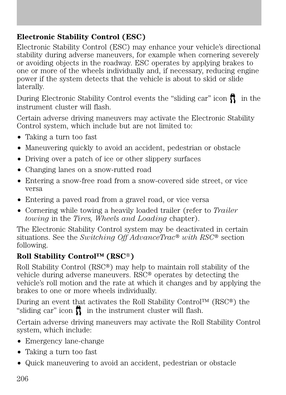 Driving | FORD 2009 Escape v.1 User Manual | Page 206 / 318