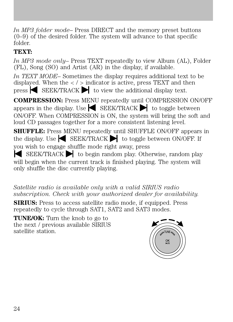 Satellite radio (if equipped), Entertainment systems | FORD 2009 Escape v.1 User Manual | Page 24 / 318