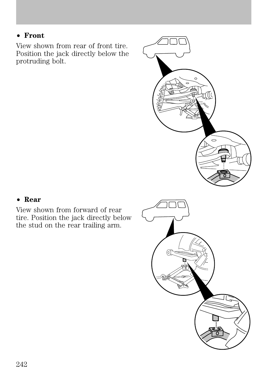 Roadside emergencies | FORD 2009 Escape v.1 User Manual | Page 242 / 318