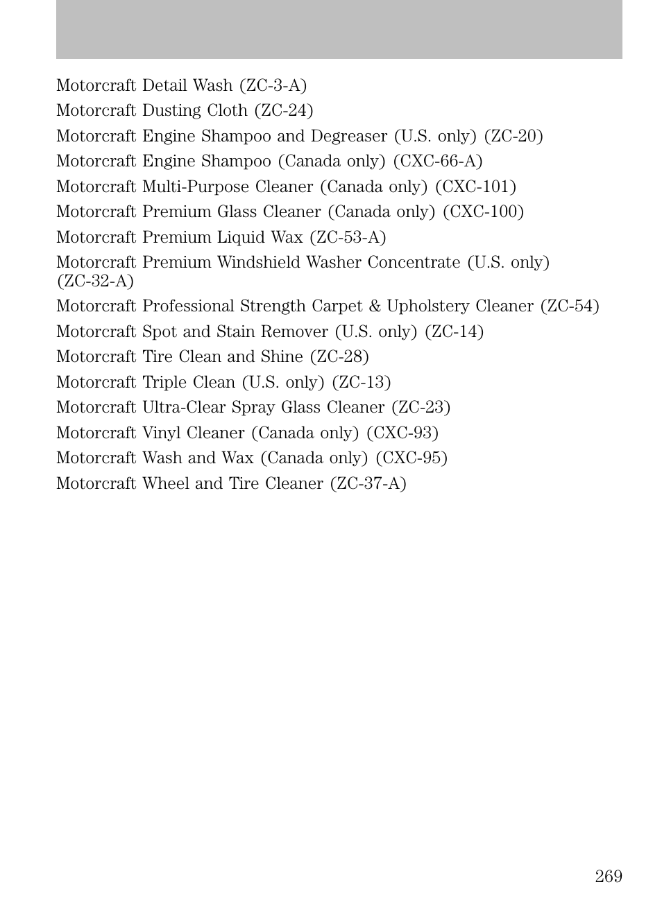 Cleaning | FORD 2009 Escape v.1 User Manual | Page 269 / 318