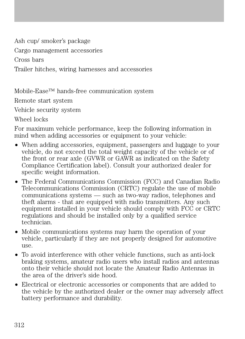 Lifestyle, Peace of mind, Accessories | FORD 2009 Escape v.1 User Manual | Page 312 / 318