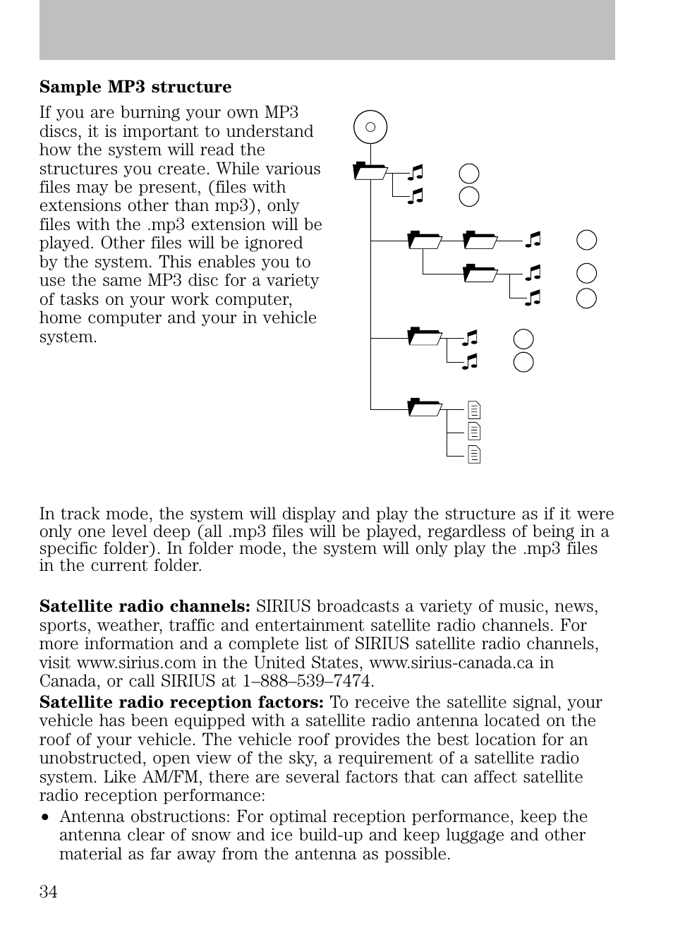 Satellite radio information (if equipped), Entertainment systems | FORD 2009 Escape v.1 User Manual | Page 34 / 318