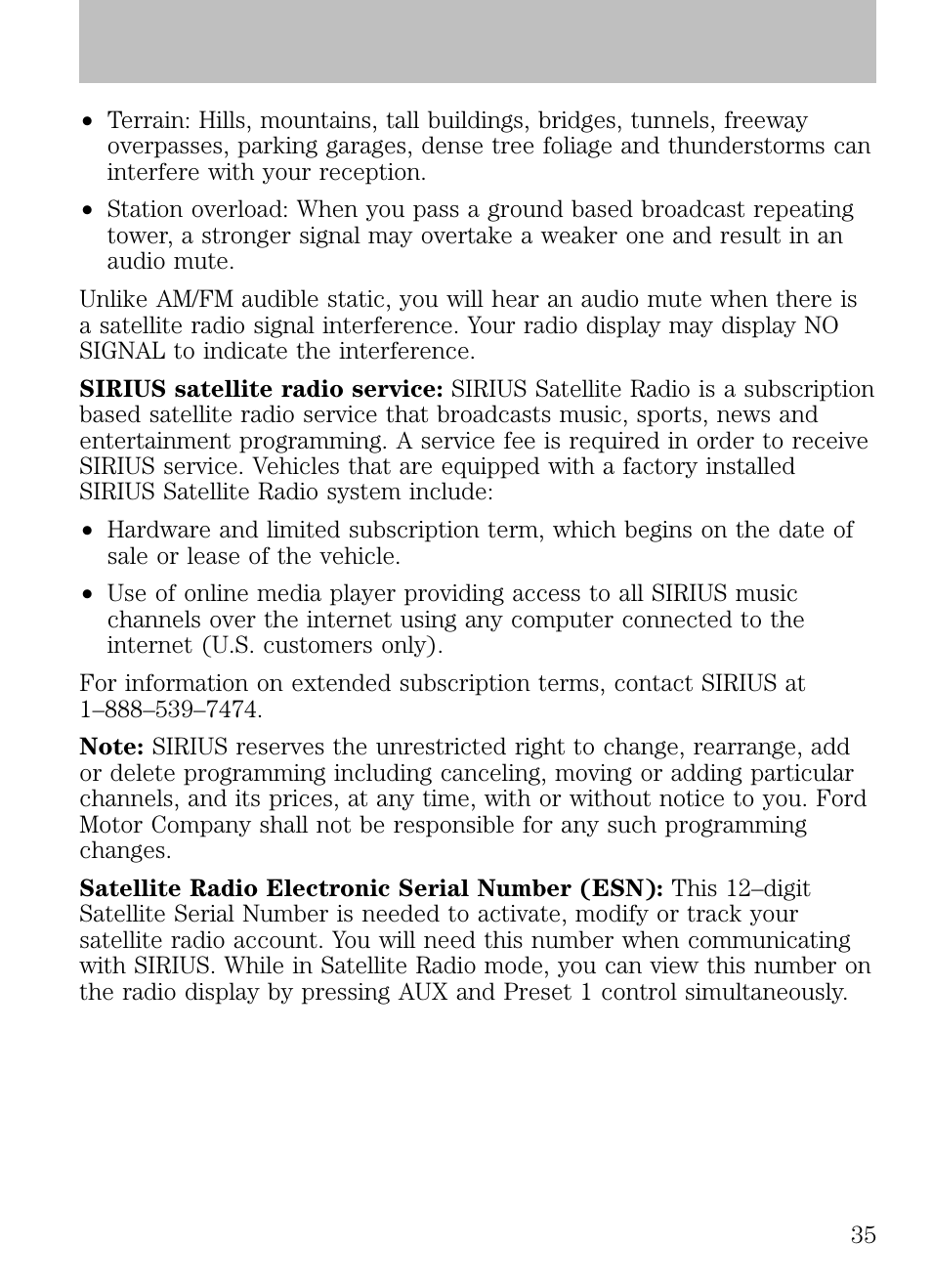 Entertainment systems | FORD 2009 Escape v.1 User Manual | Page 35 / 318