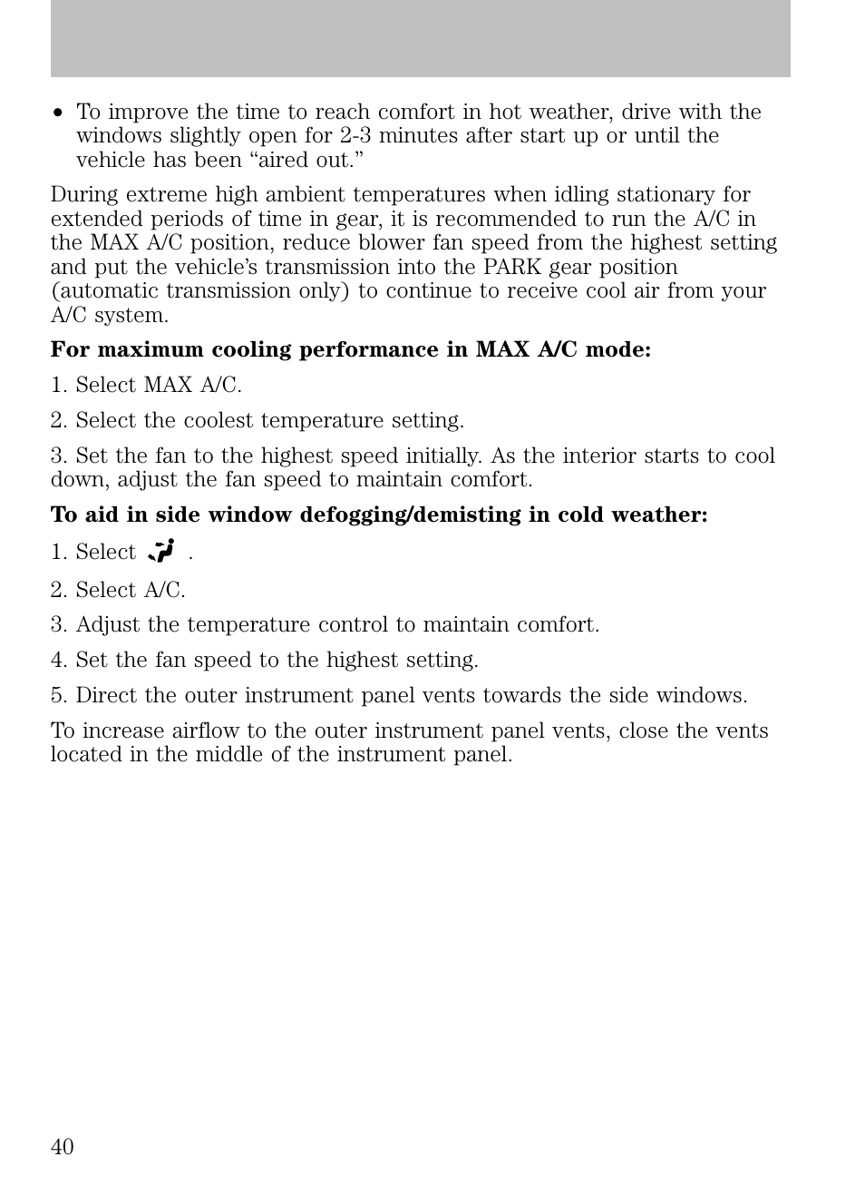 Climate controls | FORD 2009 Escape v.1 User Manual | Page 40 / 318