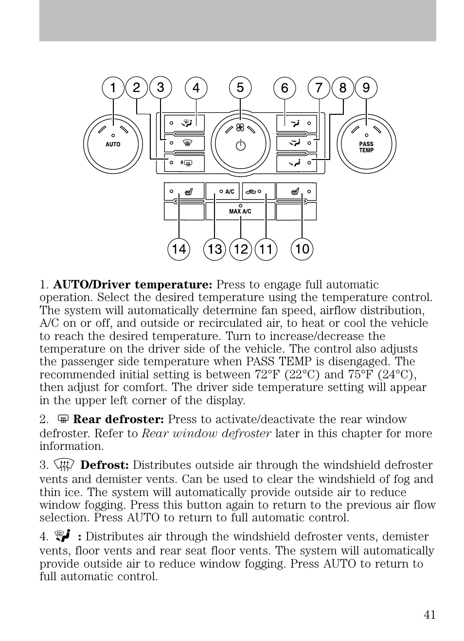 Dual automatic temperature control (if equipped), Climate controls | FORD 2009 Escape v.1 User Manual | Page 41 / 318