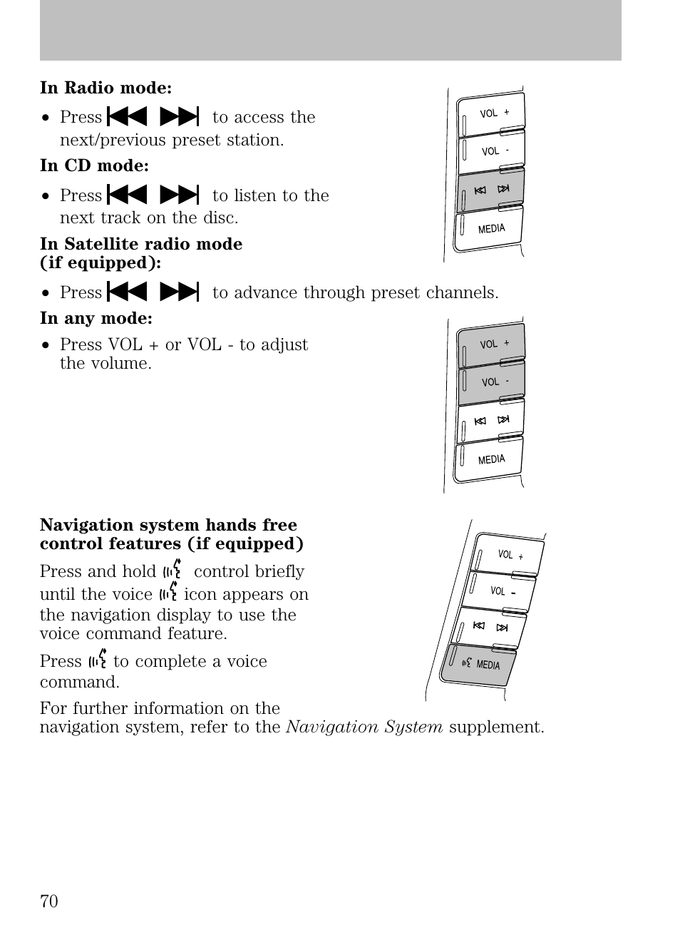 Driver controls | FORD 2009 Escape v.1 User Manual | Page 70 / 318