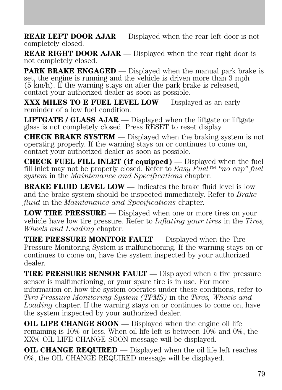 Driver controls | FORD 2009 Escape v.1 User Manual | Page 79 / 318