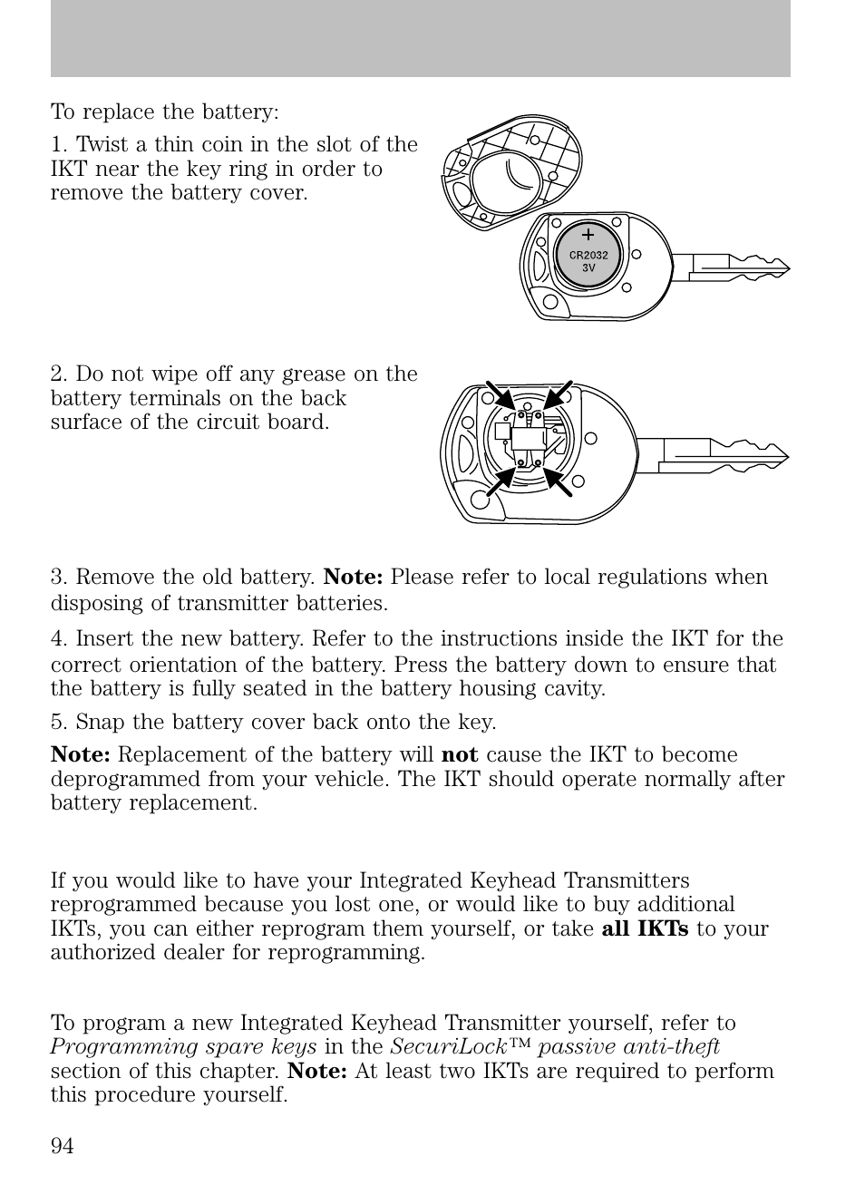 Locks and security | FORD 2009 Escape v.1 User Manual | Page 94 / 318