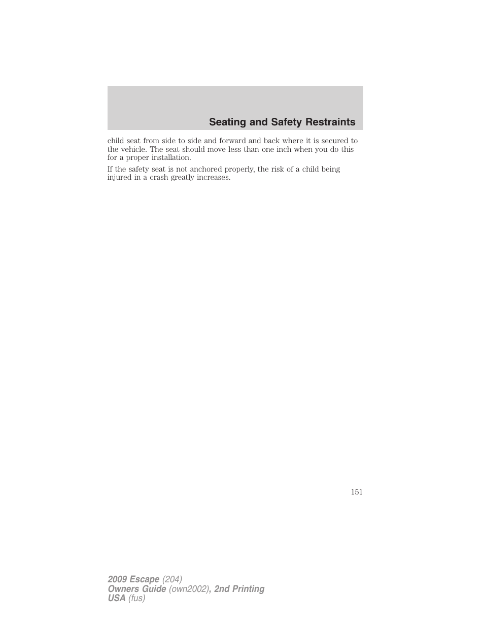 FORD 2009 Escape v.2 User Manual | Page 151 / 310