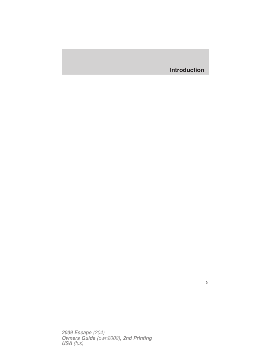 FORD 2009 Escape v.2 User Manual | Page 9 / 310