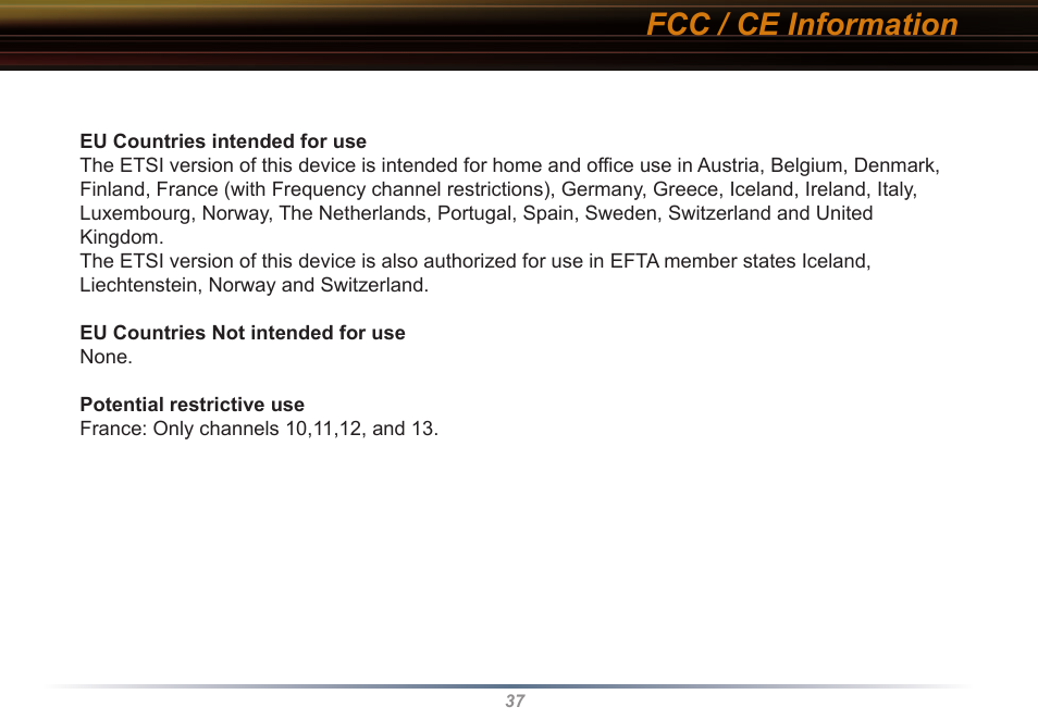 Fcc / ce information | Buffalo Technology WLI2-PCI-G54 User Manual | Page 37 / 40