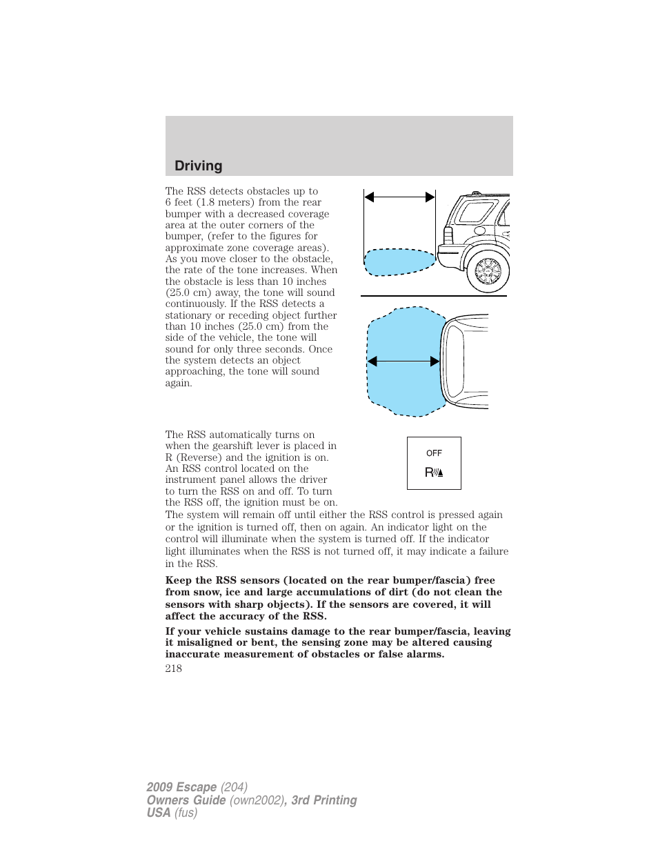 Driving | FORD 2009 Escape v.3 User Manual | Page 218 / 320