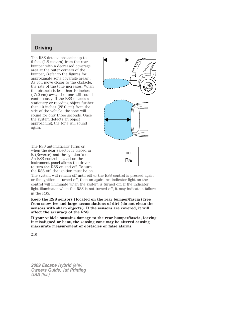 Driving | FORD 2009 Escape Hybrid v.1 User Manual | Page 216 / 333