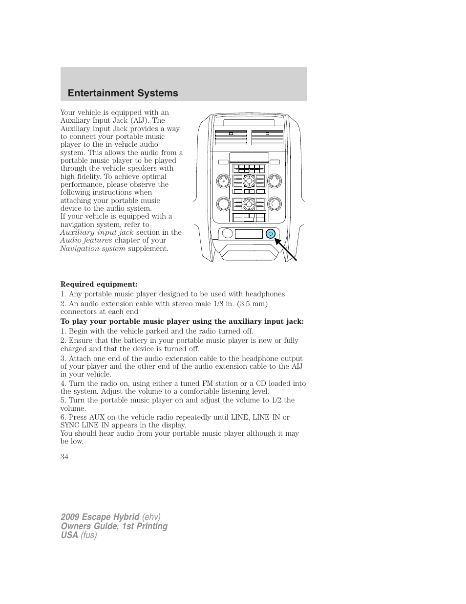 FORD 2009 Escape Hybrid v.1 User Manual | Page 34 / 333