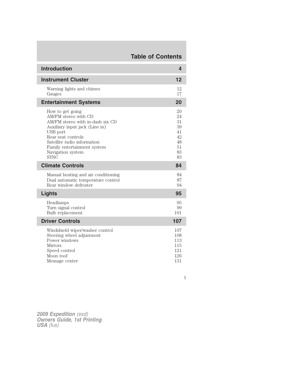 FORD 2009 Expedition v.1 User Manual | 416 pages